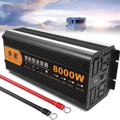 ZWEBY 8000w Power Inverter Pure Sine Wave,12V24V DC to 230V/240V AC Converter-2AC Outlets Car Inverter with One USB Port for Car Caravan Camping Boat,24V