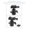 Camera Ball Head, Portable Tripod Head with Level Gauge, 3/8in Interface, Aluminum Alloy Ball Head Mount for Video Recording view 2