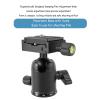 Camera Ball Head, Portable Tripod Head with Level Gauge, 3/8in Interface, Aluminum Alloy Ball Head Mount for Video Recording view 4