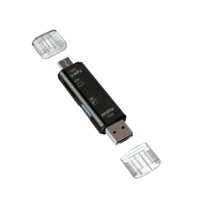 5 in 1 Multifunctional SD Card Reader for Samsung Galaxy S6 to S23 Ultra, Z flip & Fold/PCs/laptops/MackBook/Chromebook/IPad/Tablets/PixelBook/Pixel Slate USB Type-C/MicroUSB/Tf/USB 2.0