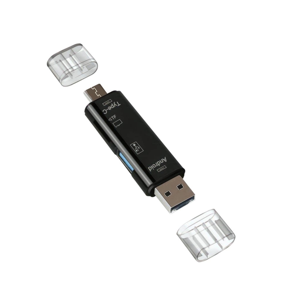 5 in 1 Multifunctional SD Card Reader for Samsung Galaxy S6 to S23 Ultra, Z flip & Fold/PCs/laptops/MackBook/Chromebook/IPad/Tablets/PixelBook/Pixel Slate USB Type-C/MicroUSB/Tf/USB 2.0