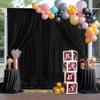 10ft10ft Black Backdrop Curtain, Wrinkle Free Thick Polyester Drapes for Backdrop, 2 Panels 5ft x 10ft Photo Backdrop Curtains for Parties Birthday Wedding Graduation Photography Background Cloth view 4