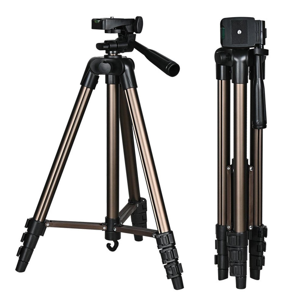 Cell Phone Tripods, 50-Inch Expandable Lightweight Aluminum Tripods with Cell Phone Clips, Portable Travel Tripods for Photography, Video Recording, Video Blogging and More
