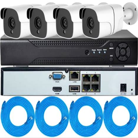 8ch NVR + 4 IP PoE 5 MP Bullet Cameras - 1TB HDD - 2 Years Warranty