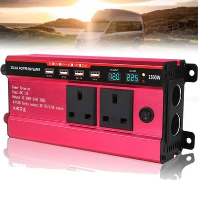 ZWEBY 1500W Car Power Inverter - DC 12V to AC 220V Car Converter with 4 USB Ports & Digital Display Universal Plug
