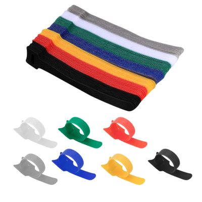 70 Pcs Cable Ties Reusable, Multi-Color Reusable Fastening Cable Ties, Adjustable Cord Wire Cable Organizer Straps, Hook and Loop Cable Management Organizer Ties for Home Desk Office Organization