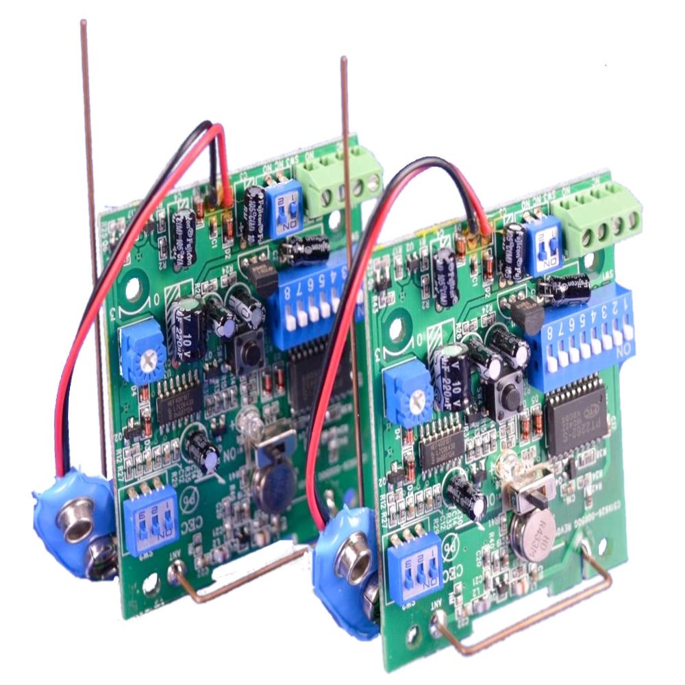 (2) 433 MHz Wireless Programmable Transceivers w/ PT2262-S Encoder Voice Alert TXPCBB