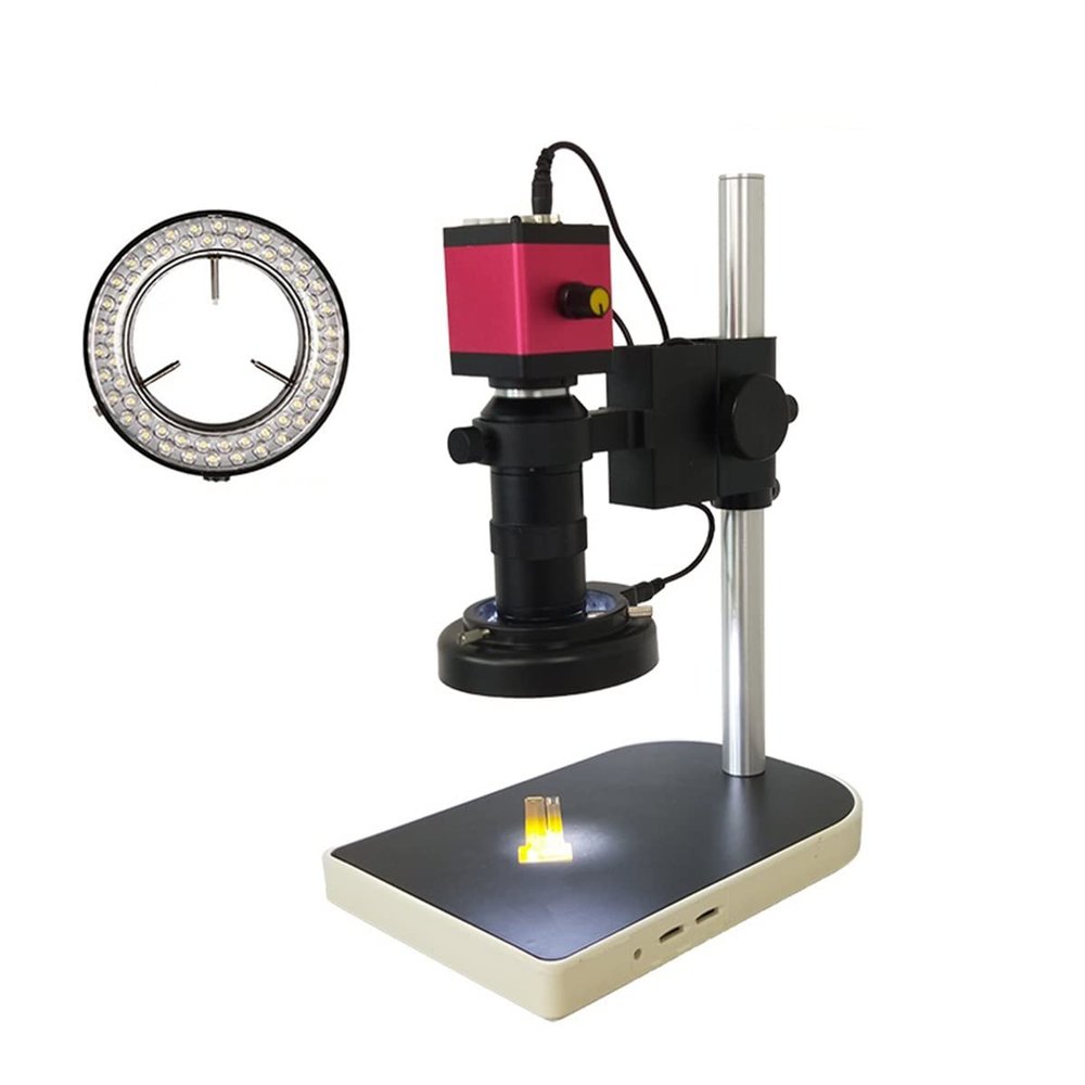JUIYU Microscope Accessories Kit 13MP HDMI 22MP 38MP Microscope Digital Camera Lens 56 LED Light Workbench Stand Microscope Slides (Color : 1)