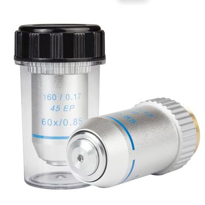 Microscope Accessories Kit Semi Plan Achromatic Objective Lens 4X 10X 40X 100X 160/0.17 for Biological Microscope Microscope Slides (Size : 60X)
