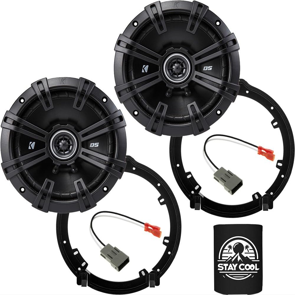 KICKER Speakers 6.5 inch for Acura TL 2009-2014 Upgrade Kit - Pair of DS Series with Adapters and Harness, Coaxial 6 1/2 Car Audio Front Door or Rear Deck Speaker DSC650, 43DSC6504
