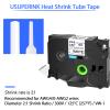 USUPERINK 2 Pack Compatible for Brother Ptouch HSe-251 HSe251 HS-251 HS251 AHS-251 23.6mm 1 inch Black on White TZe Heat Shrink Tube Label Tapes view 2