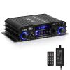 Stereo Audio Amplifier for Home Speakers S-288 Bluetooth 5.0 HiFi Mini Audio Component Amplifiers Receiver 4.0CH RMS 40Wx4 Max. 600W Integrated Power Amp W/USB,FM,Adapter view 1