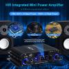 Stereo Audio Amplifier for Home Speakers S-288 Bluetooth 5.0 HiFi Mini Audio Component Amplifiers Receiver 4.0CH RMS 40Wx4 Max. 600W Integrated Power Amp W/USB,FM,Adapter view 2