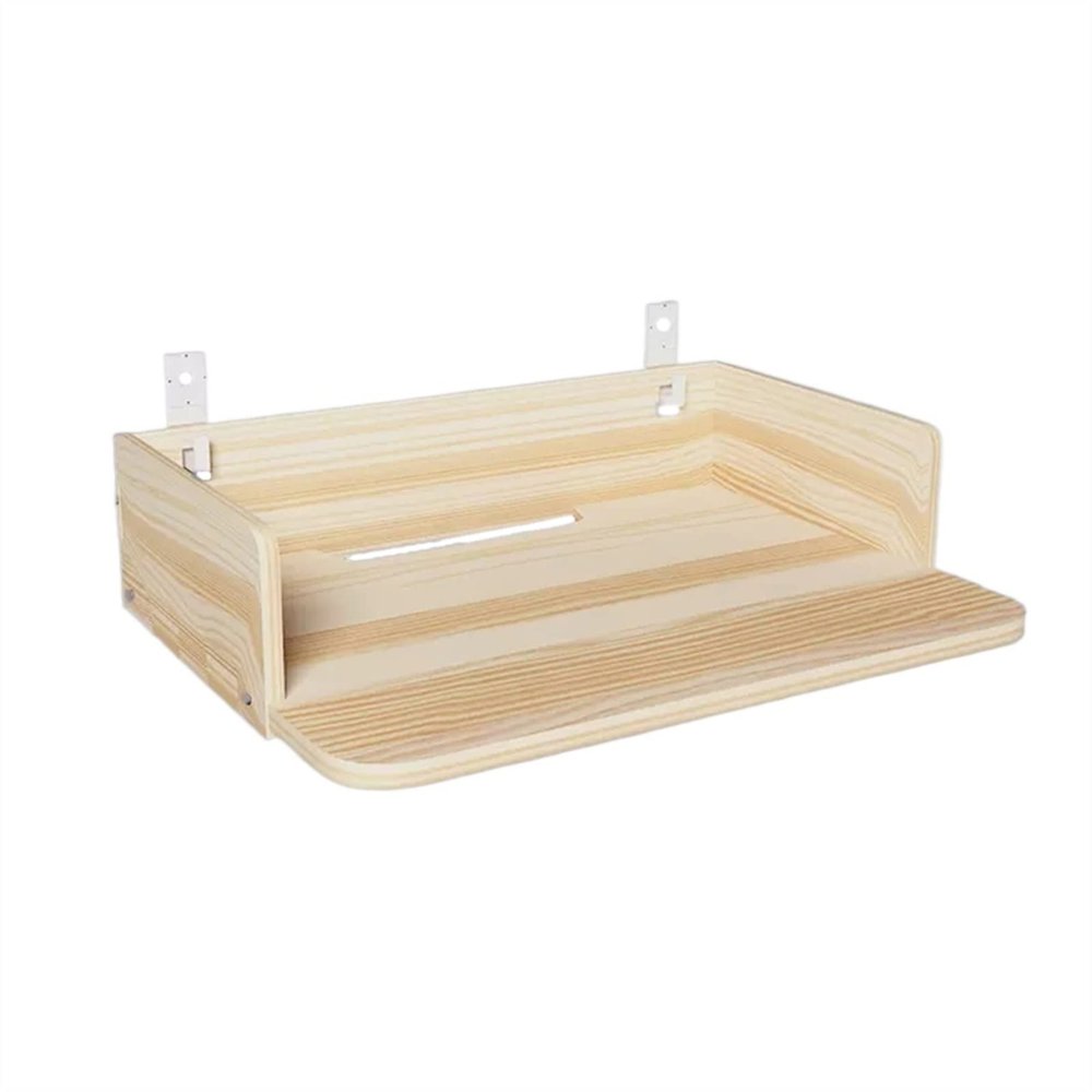 DYPASA Projector Mount Solid Wood Projector Support Perforated Free Tray Shelf Projector Hanging Bedside Wall Bracket Projection Stand Base Ceiling Mount with Tray (Size : L)