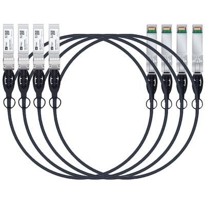 H!Fiber 4 Pack SFP+ Cable, 10G SFP+ DAC, 1M(3.3ft), Passive Direct Attach Copper Twinax Cable for Cisco SFP-H10GB-CU1M, Ubiquiti UniFi UC-DAC-SFP+, Meraki, Mikrotik, Intel, Fortinet, Netgear