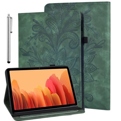 ALILANG Case for Lenovo Tab P11 Pro 11.2" Gen 2 2022 Case (TB-132FU/TB-138FC), Shockproof Smart Embossed Cover with Card Solts for Tablet Case Lenovo Tab P11 Pro 2nd Generation-Green