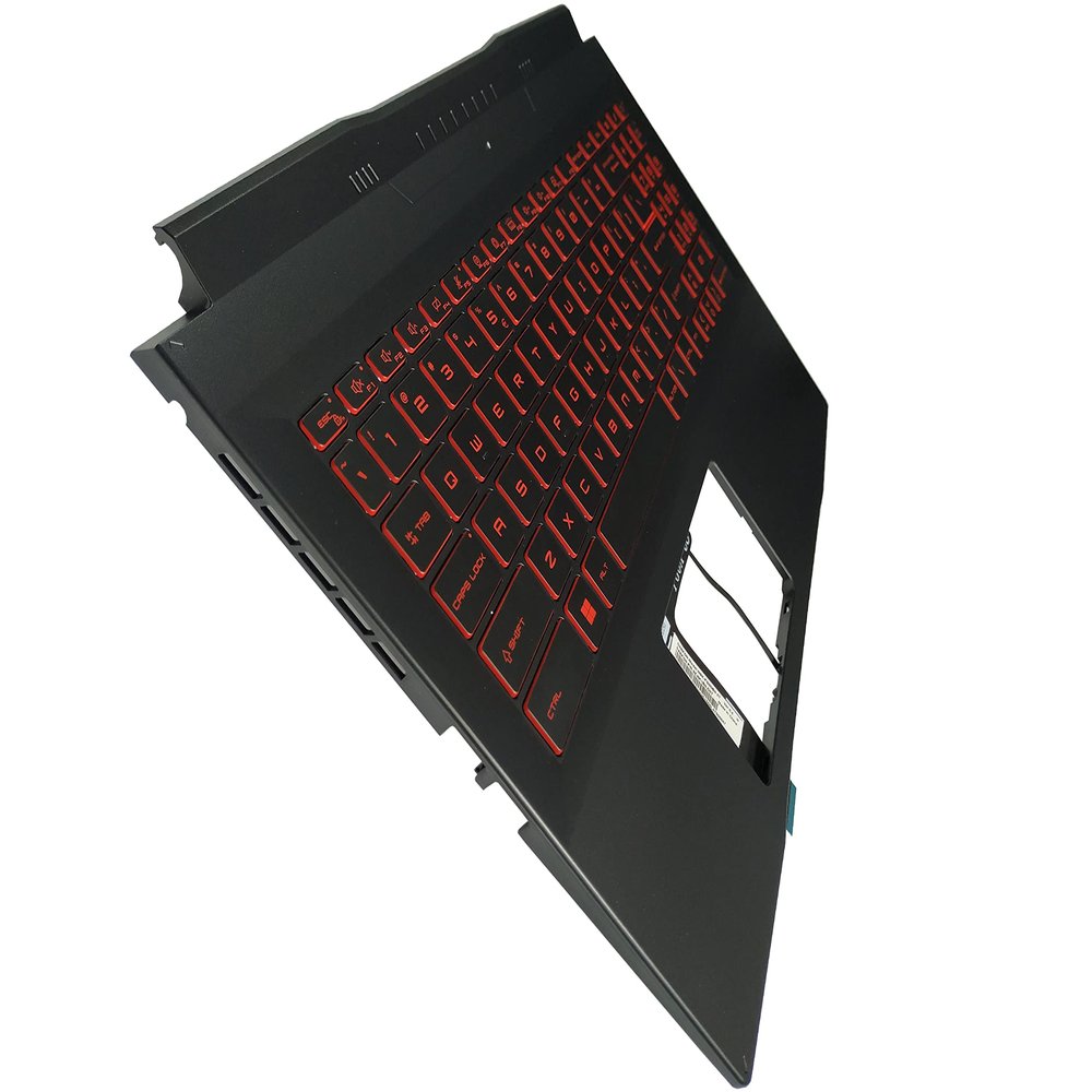 Laptop Replacement Keyboard Compatible for MSI Katana Pulse GF66 11UE 11UG 11UD MS-1581 MS-1582 GL66 US Layout with Palmrest Upper Cover Case Shell Red Font Backlit 9Z.NB1BN.D0T 307582C221M