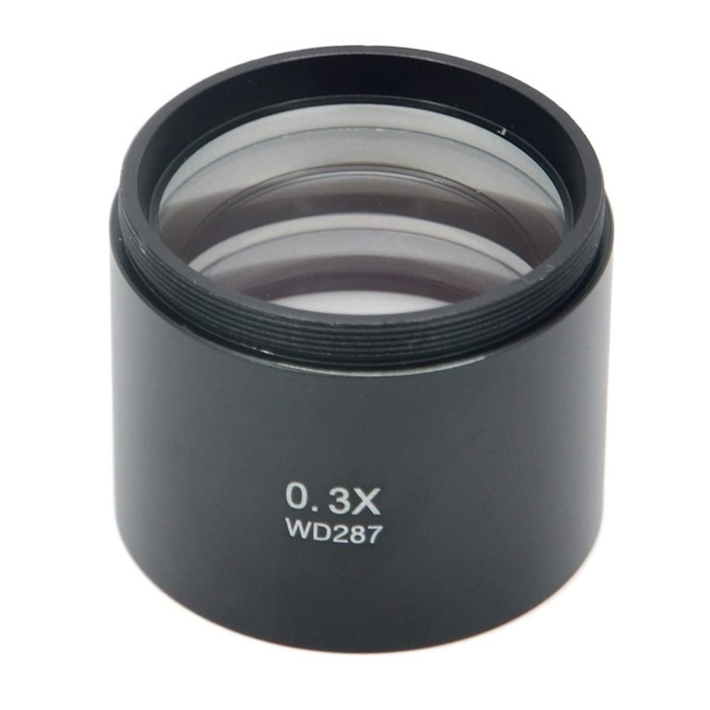 JUIYU Microscope Accessories Kit SZM 0.3X Objective Lens for Stereo Zoom Microscope 0.3X Super Widefield Barlow Lens Microscope Slides