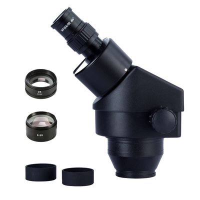 JUIYU Microscope Accessories Kit Black Stereo Zoom Microscope Head 3.5X-180X Trinocular Microscope WF20X Eyepiece Microscope Slides (Color : 3.5X 90X Binocular)