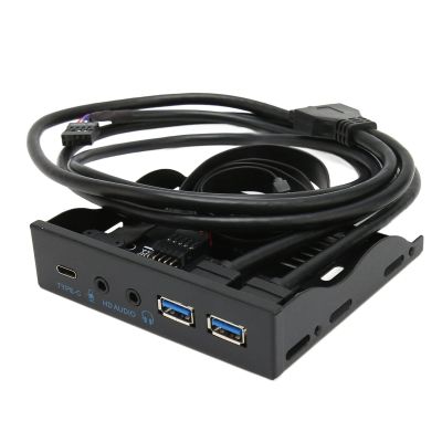 USB3.0 Front Panel Hub, Optical Drive 3.5 Panel Computer Expansion Board 10Gbps with USB3.2, Type C, 2xUSB3.0 and Mic Input and Audio Output Ports for 3.5 Floppy Drive Chassis