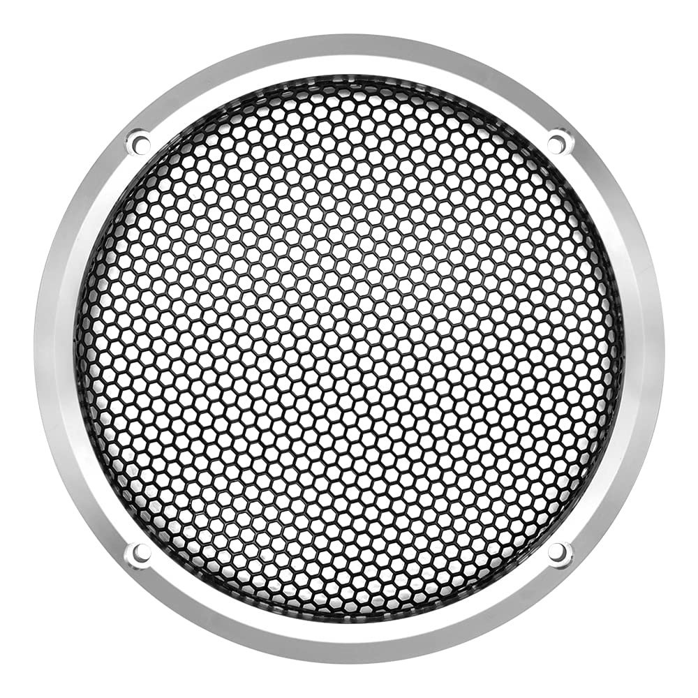 2 Pcs for 6.5 inch Speaker Grill Cover 6.5" High-Grade Car Audio Conversion Net Decorative Circle Metal Mesh Grille 169mm/6.65" (Silver)