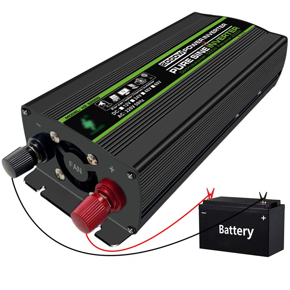 HAIZON Power Inverter,1000W Pure Sine Wave Inverter DC 12V/24V to AC 110V/220V Car Inverter with LCD Digital Display, for Travel/Camping (Color : 12V, Size : 220V)