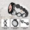 FitTurn Bling Bands for Garmin Approach S42 S40 S12 Watch, Quicksand Design Wristbands Strap with Bling Crystal Rhinestone Band Strap & Curved Metal Adapter for Forerunner 55 158 245 645 Music/Venu sq 2 Music/Galaxy Active 2 (Black) view 3