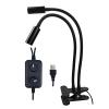 USB Dual Gooseneck Adjustable LED Spot Light Illuminator Lamp Spotlight Flexible Clip Stereo Microscope view 2