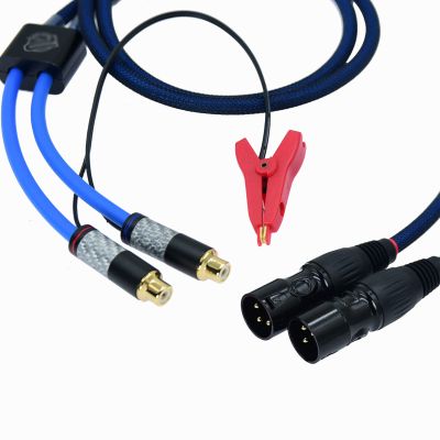 10ft Ultra Low Noise Double Audio 2 female RCA to 2 xlr male balance Cable Ground Wire of turntable Independent Shielded Signal Line Preamp LP Vinyl Record Player Amp Chassis Gold Plated Connector