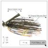 Freedom Tackle FT Football Jig with Bait Keeper, Silicone Skirt and Premium Hooks | 1/2 oz., Magic J (PN: 74217) view 2