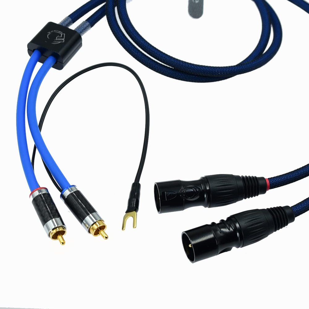 10ft Ultra Low Noise Double Audio 2 RCA to 2 XLR Male Balance Cable Ground Wire of Turntable Independent Shielded Signal Line Preamp LP Vinyl Record Player Amplifier Chassis Gold Plated Connector