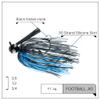 Freedom Tackle FT Football Jig with Bait Keeper, Silicone Skirt and Premium Hooks | 3/4 oz., Black Blue (PN: 74302) view 2