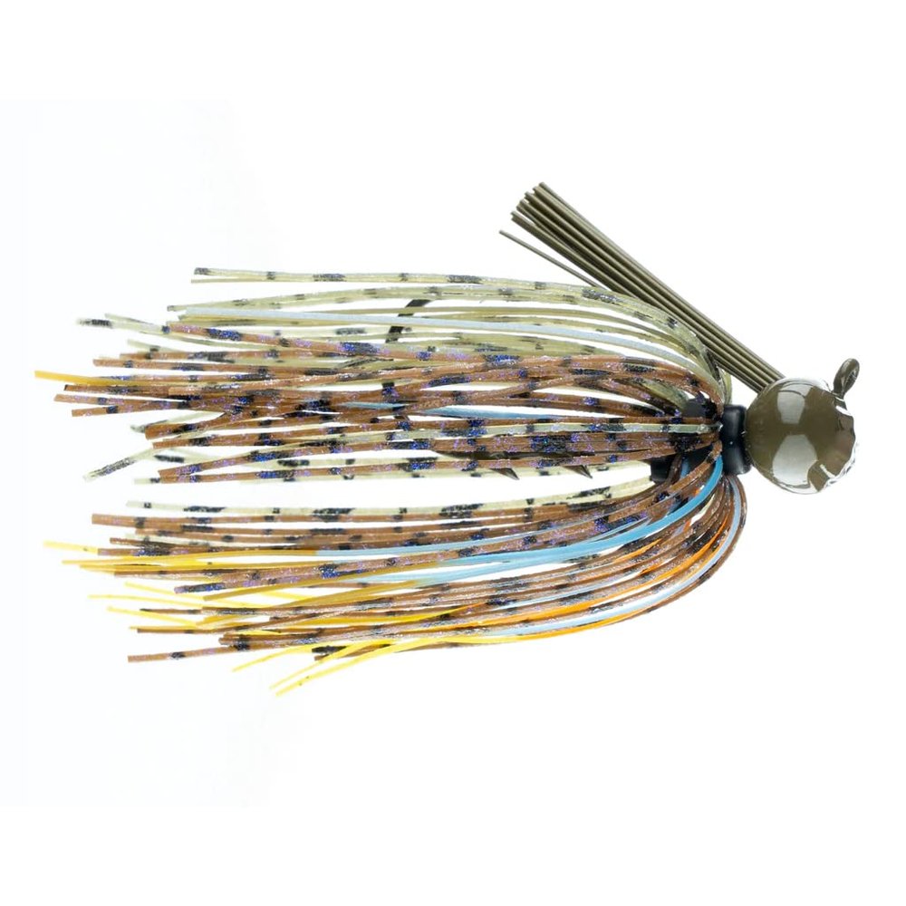 Freedom Tackle FT Football Jig with Bait Keeper, Silicone Skirt and Premium Hooks | 3/8 oz., Blue Gill (PN: 74101)
