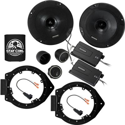 KICKER Speakers 6.5 inch for Chevrolet Cruze 2011-2019 Upgrade Kit - Pair of CS Series with Adapters and Harness, Component 6 1/2 Car Audio Front Door Speaker for Chevy CSS65, 46CSS654
