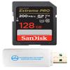 SanDisk 128GB SD Extreme Pro Memory Card Bundle Works with Nikon D3500, D7500, D5600 Camera 4K V30 U3 (SDSDXXD-128G-GN4IN) Bundle with (1) Everything But Stromboli MicroSD & SDXC Card Reader view 1