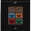 RiteAV 2 HDMI 4 Cat6 Ethernet Mixed Color Wall Plate - 1 Gang Decorative [Black/Brown] view 1