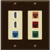 RiteAV 2 HDMI 4 Cat6 Ethernet Mixed Color Wall Plate - 2 Gang [Brown/Ivory] view 1