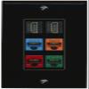 RiteAV 2 HDMI 4 Cat6 Ethernet Mixed Color Wall Plate - 1 Gang Decorative [Black/Black] view 1