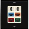 RiteAV 2 HDMI 4 Cat6 Ethernet Mixed Color Wall Plate - 1 Gang Decorative [Black/Light-Almond] view 1