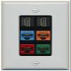 RiteAV 2 HDMI 4 Cat6 Ethernet Mixed Color Wall Plate - 1 Gang Decorative [Gray/Black] view 1