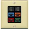 RiteAV 2 HDMI 4 Cat6 Ethernet Mixed Color Wall Plate - 1 Gang Decorative [Ivory/Black] view 1