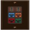 RiteAV 2 HDMI 4 Cat6 Ethernet Mixed Color Wall Plate - 1 Gang Decorative [Brown/Brown] view 1