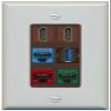 RiteAV 2 HDMI 3 Cat6 Ethernet USB3 Mixed Color Wall Plate - 1 Gang [Gray/Brown] view 1