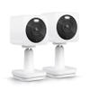 WYZE Cam OG Indoor/Outdoor 1080p Wi-Fi Smart Home Security Camera with Color Night Vision, Wired, Motion Detection, 2-Way Audio, Compatible with Alexa & Google, White (2-Pack), Free Expert Setup view 1