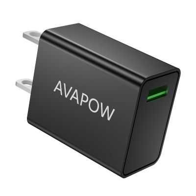 AVAPOW USB C Wall Charger Fast Charging, 3A/5V 18W USB-C Power Adapter Charger, Charger Block fit for AVAPOW and Others (Black)
