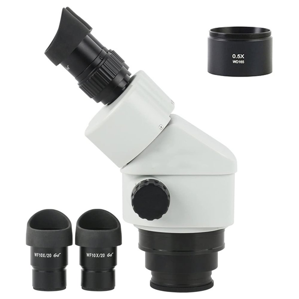 JUIYU Microscope Accessories Kit Binocular Microscope Magnification Continuous Zoom 7X-45X Stereo Microscope Head Microscope Slides (Color : with 0.5X B)