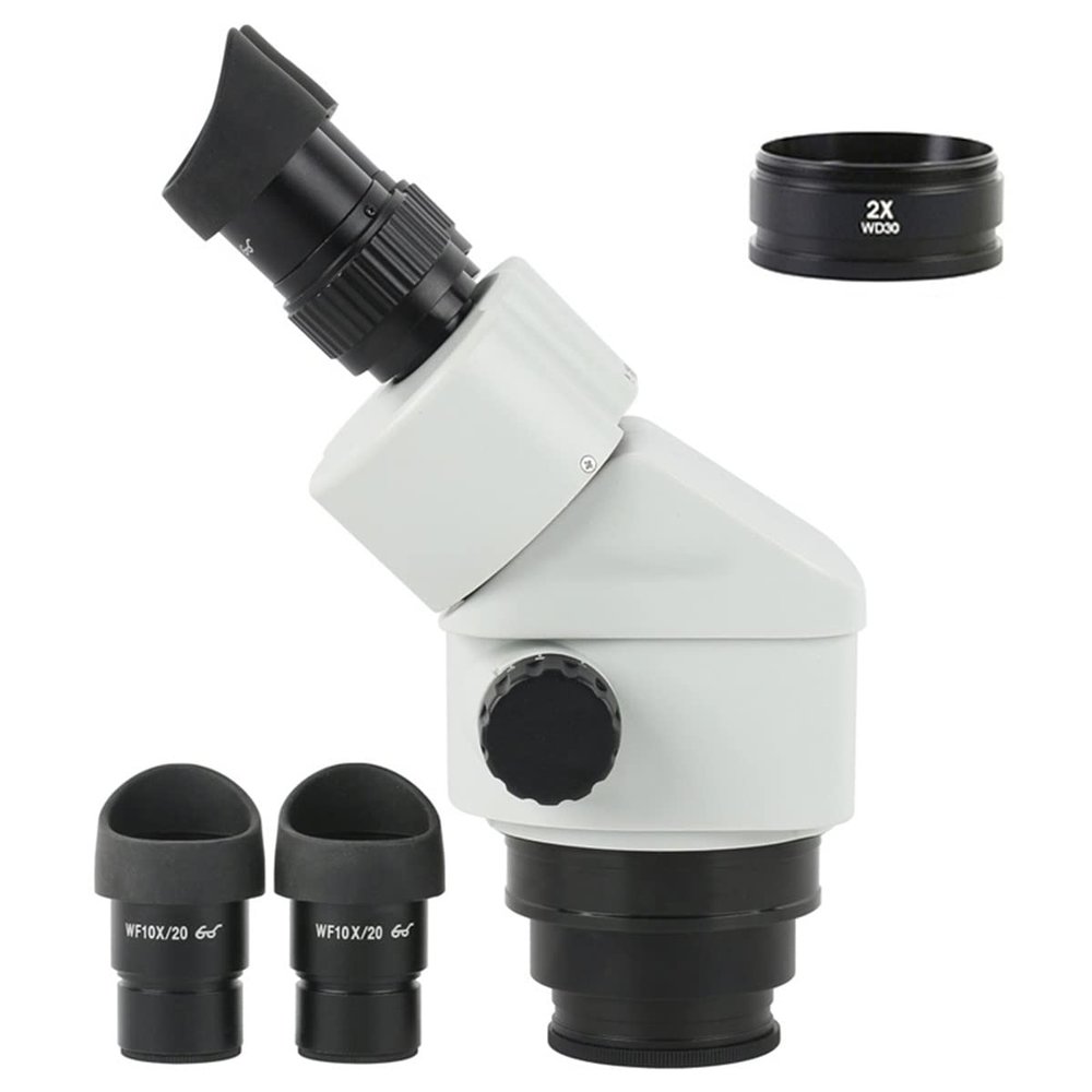 Microscope Accessories Kit Binocular Microscope Magnification Continuous Zoom 7X-45X Stereo Microscope Head Microscope Slides (Color : with 2.0X B)