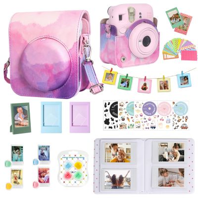WOGOZAN Accessories Kit for Fujifilm Instax Mini 12 Instant Camera Case + Album for Mini 3 Inch Film+Color Filters+Photo Album & Frames+Wall Hanging Frame+DIY Sticker (Dreamy Clouds)
