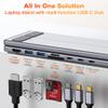 Mukiya USB C Laptop Docking Station Stand, Dock Tablet Stand, 8 in 1 USB C Hub with 4K HDMI, 2 USB 3.0, PD 100W, Universal Dock Station for MacBook Pro/Air/Dell/HP/Surface/Lenovo, Plug and Play view 3
