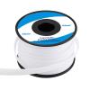 100Ft-1/4inch PET Expandable Braided Wire Sleeving,Wire Loom Cable Sleeve for TV,Computer,Home Theater,Automotive,Home Industrial,Electrical Wires,Chemical,Protect Cat from Chewing Cords,White view 1